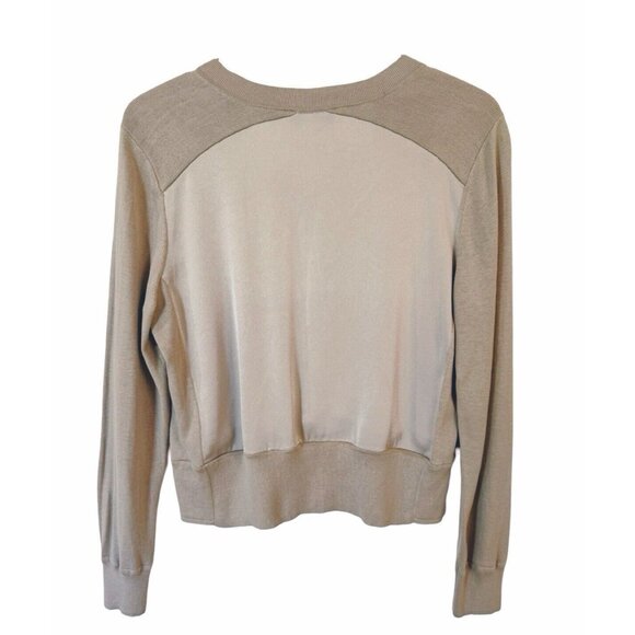 PER SE Taupe Sweater with Satin Like Front - Picture 2 of 7